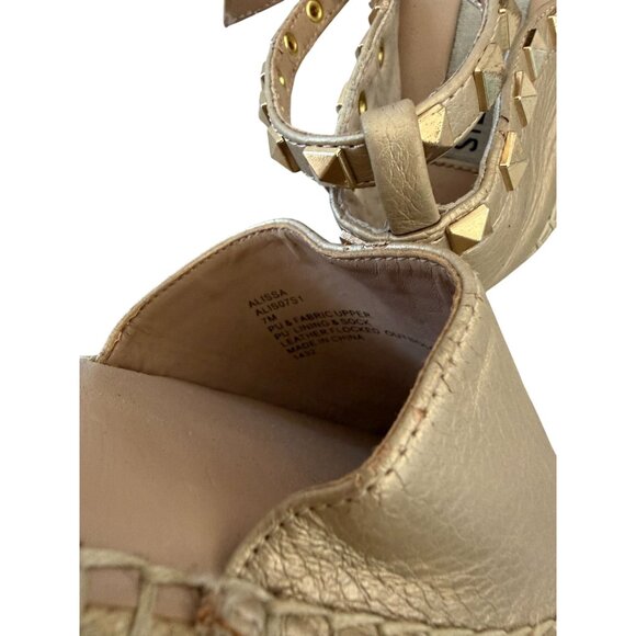 STEVE MADDEN Alissa Gold Studded Espadrille Flats Size 7 - Picture 7 of 10